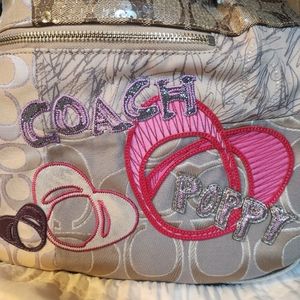 Rare poppy coach bag with silk case